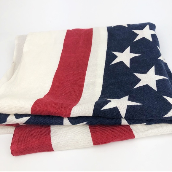American Flag USA Infinity Circle Scarf EUC - Picture 2 of 3